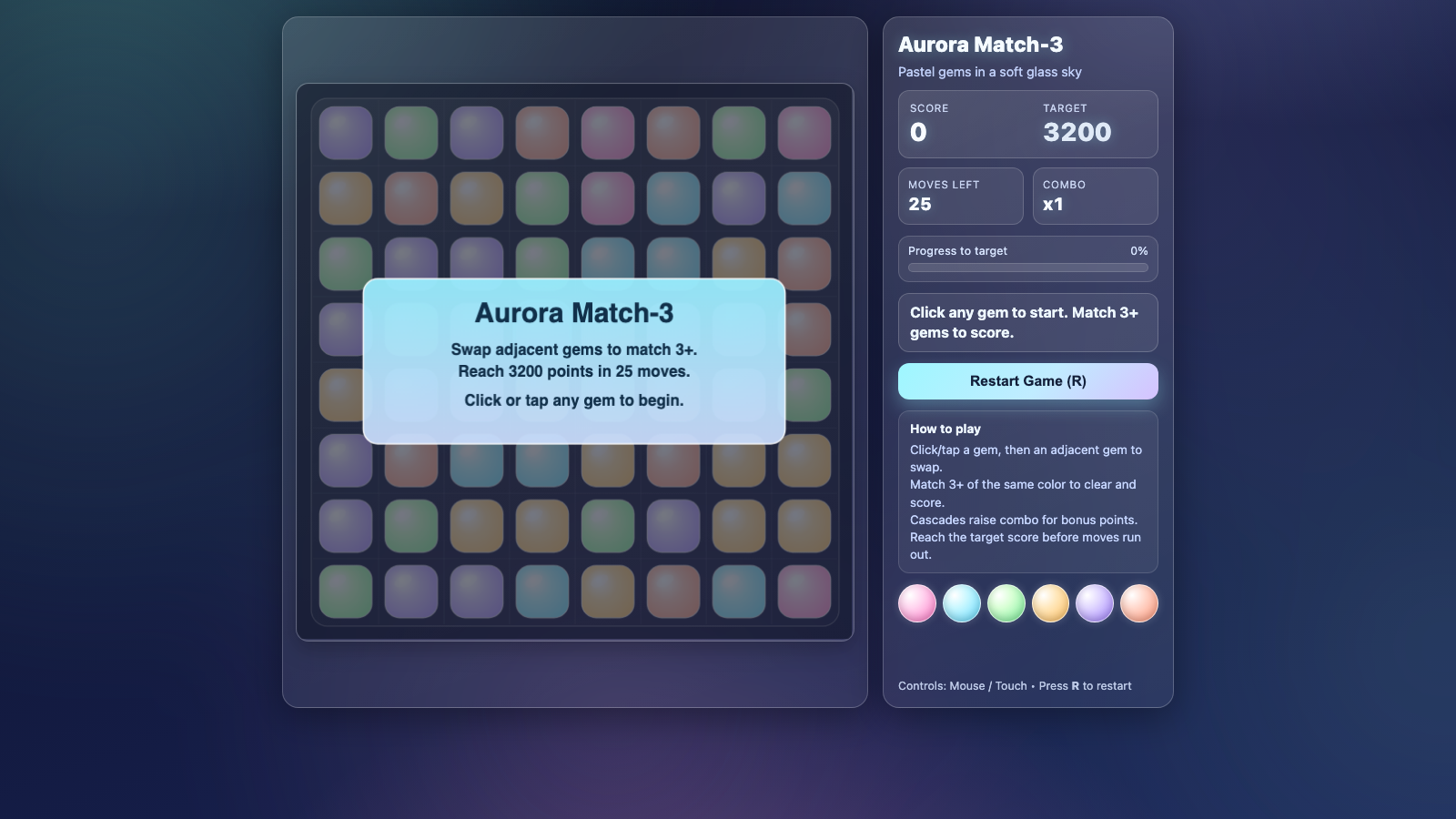 Aurora Match-3 Puzzle