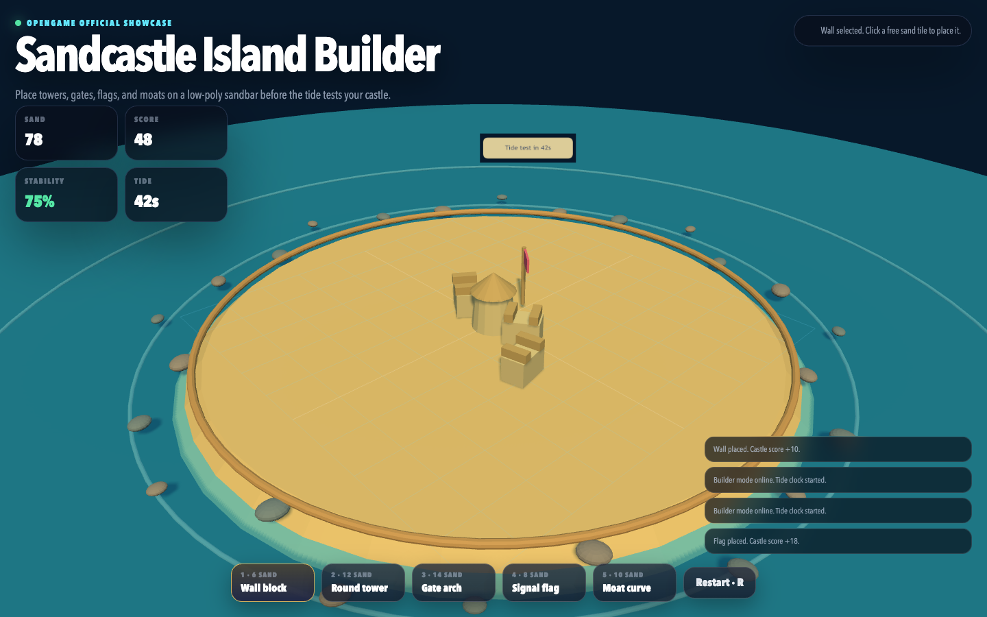 Sandcastle Island Builder playable 3D showcase preview